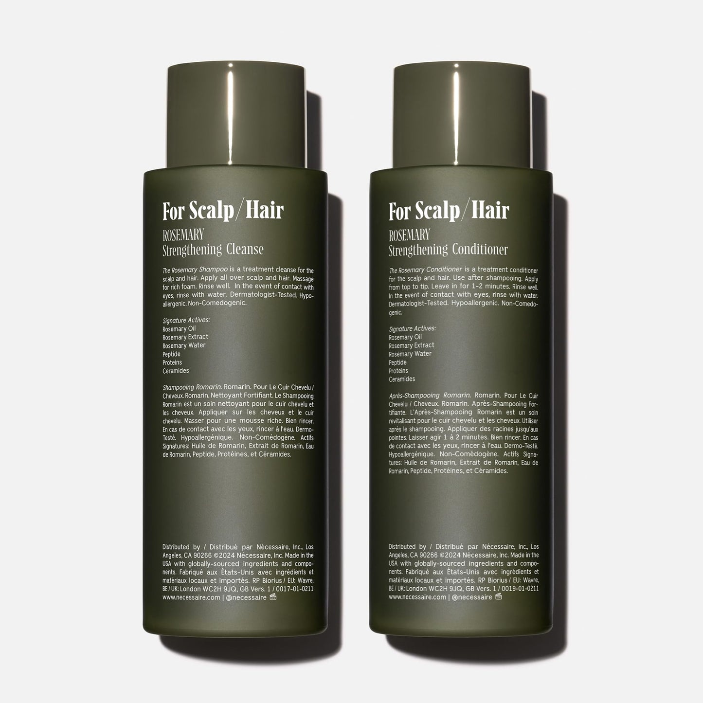 Nécessaire Rosemary Hair Duo | Multi-Protein Strengthening Rosemary Shampoo and Conditioner Set For Thinning Hair. For Women + Men. Free Of Sulfates Beauty & Personal Care Nécessaire