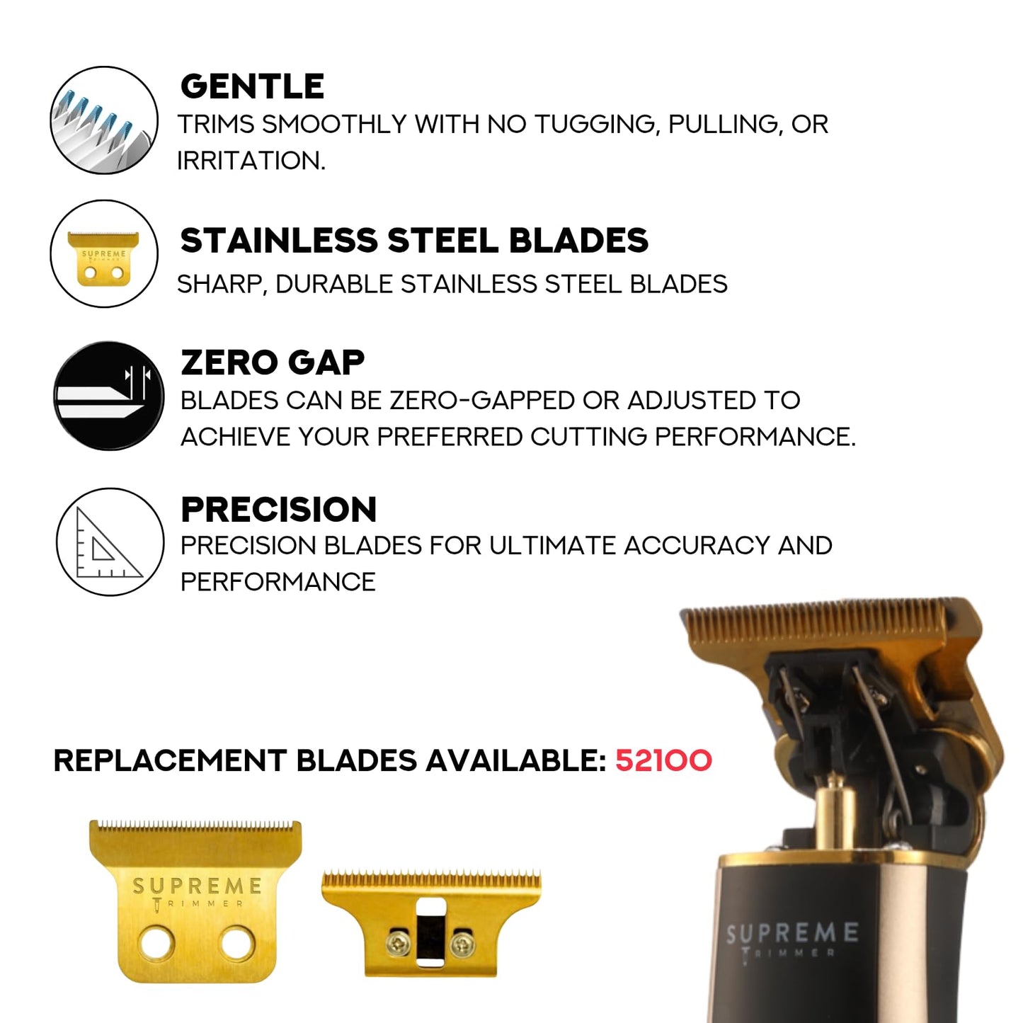 Supreme Trimmer 2-in-1 T-Shaper Trimmer & Crunch Foil Shaver - STF602 Electric Razor & ST5210 Beard Trimmer Barber Haircut Kit - Gold Beauty and Personal Care Supreme Trimmer