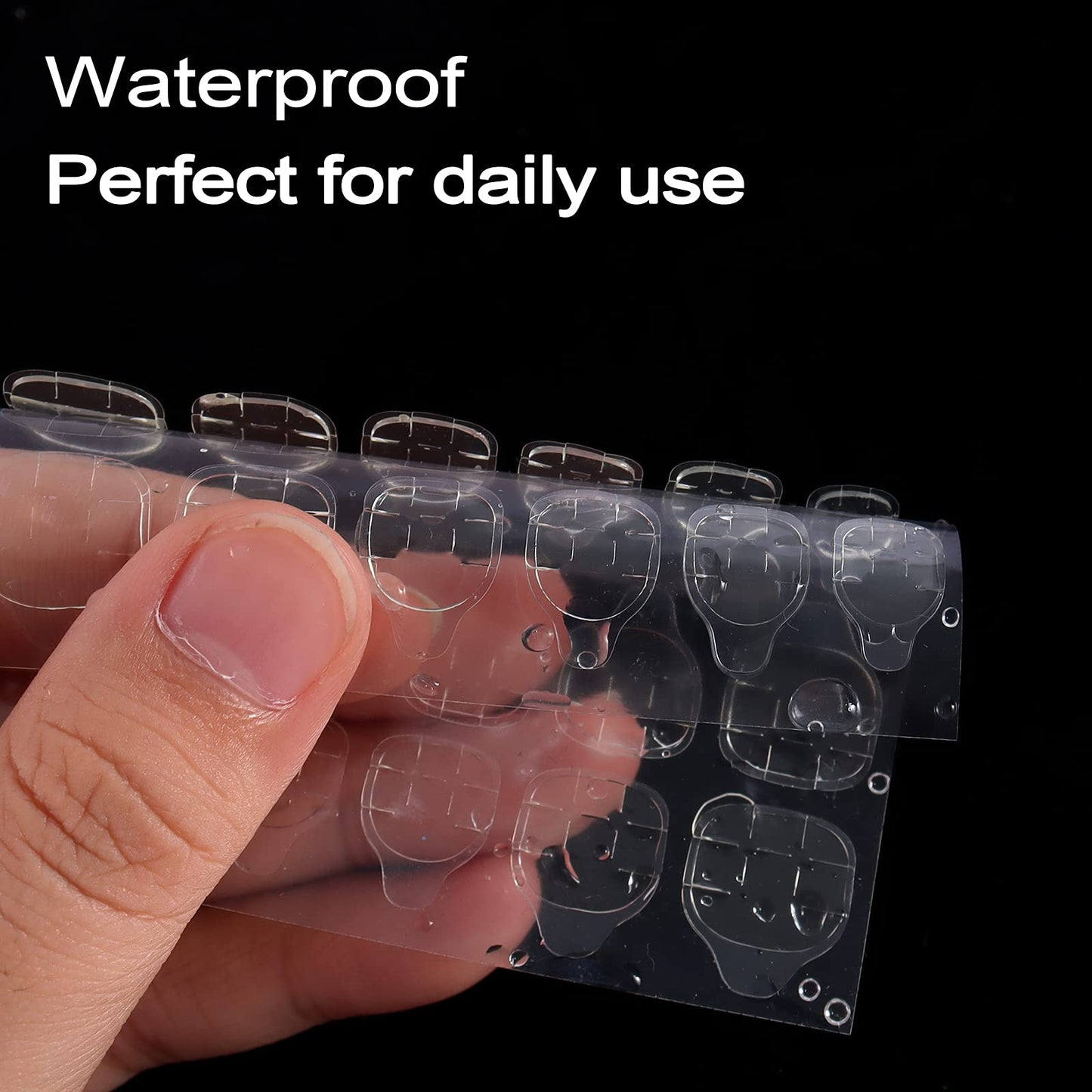 Laza 240 Pcs Thin Breathable Adhesive Tabs Fake Nail Glue Sticker 10 Sheets Super Sticky Double Sided Tips (Germany Jelly Gel) Flexible for Acrylic Beauty & Personal Care Laza