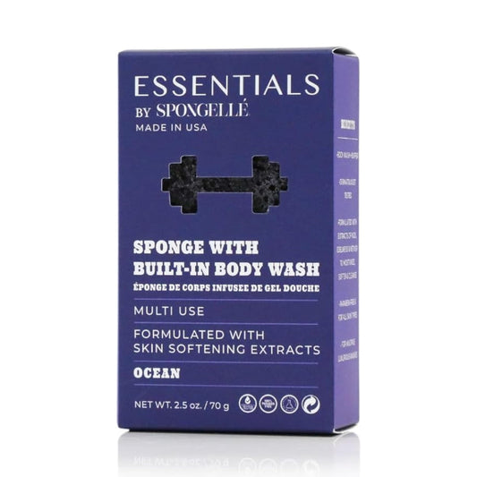 Spongelle Men's Essentials Ocean Body Buffer - Bath & Shower Loofah for Men - Cleanse, Exfoliate, and Nourish in one Easy Step - Cruelty-Free, Vegan Beauty and Personal Care SPONGELLÉ