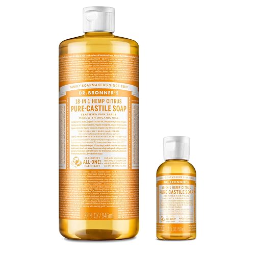 Dr. Bronner's Pure-Castile Liquid Soap - Citrus Bundle. 32 oz. Bottle and 2 oz. Travel Bottle Beauty & Personal Care Dr. Bronner's