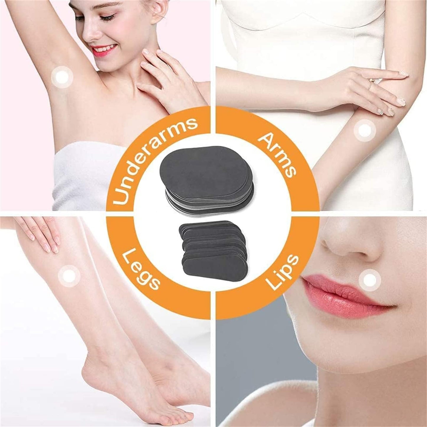 Set 80pcs Hair Removal Exfoliating Pads Smooth Legs Skin Arm Face Hair Remover Away Beauty & Personal Care Tiuimk