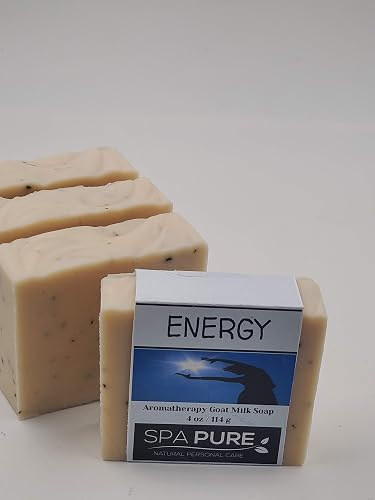 Spa Pure Aromatherapy Goatmilk Soap: Energy, made with plant based ingredients, essential oils, all natural, 4.5 oz each (Energy) Beauty & Personal Care Spa Pure