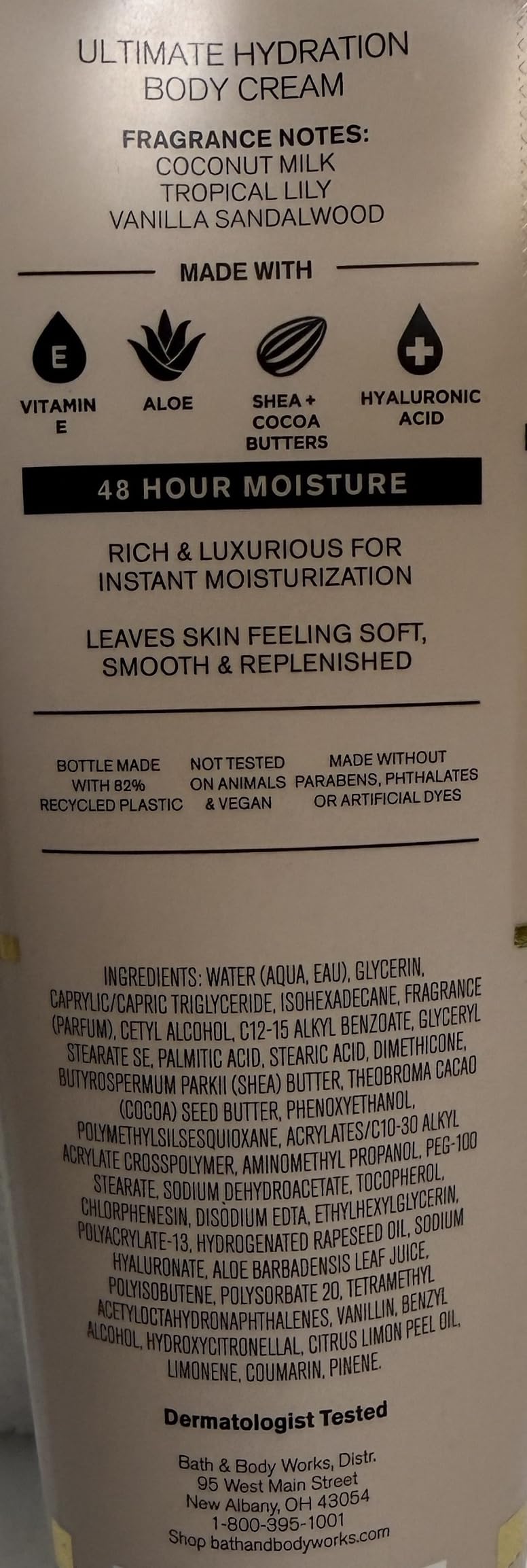 Bath & Body Works Women's Eau De Coconut Ultimate Hydration Body Cream 8 Ounces Pack of 2 Beauty & Personal Care Bath & Body Works