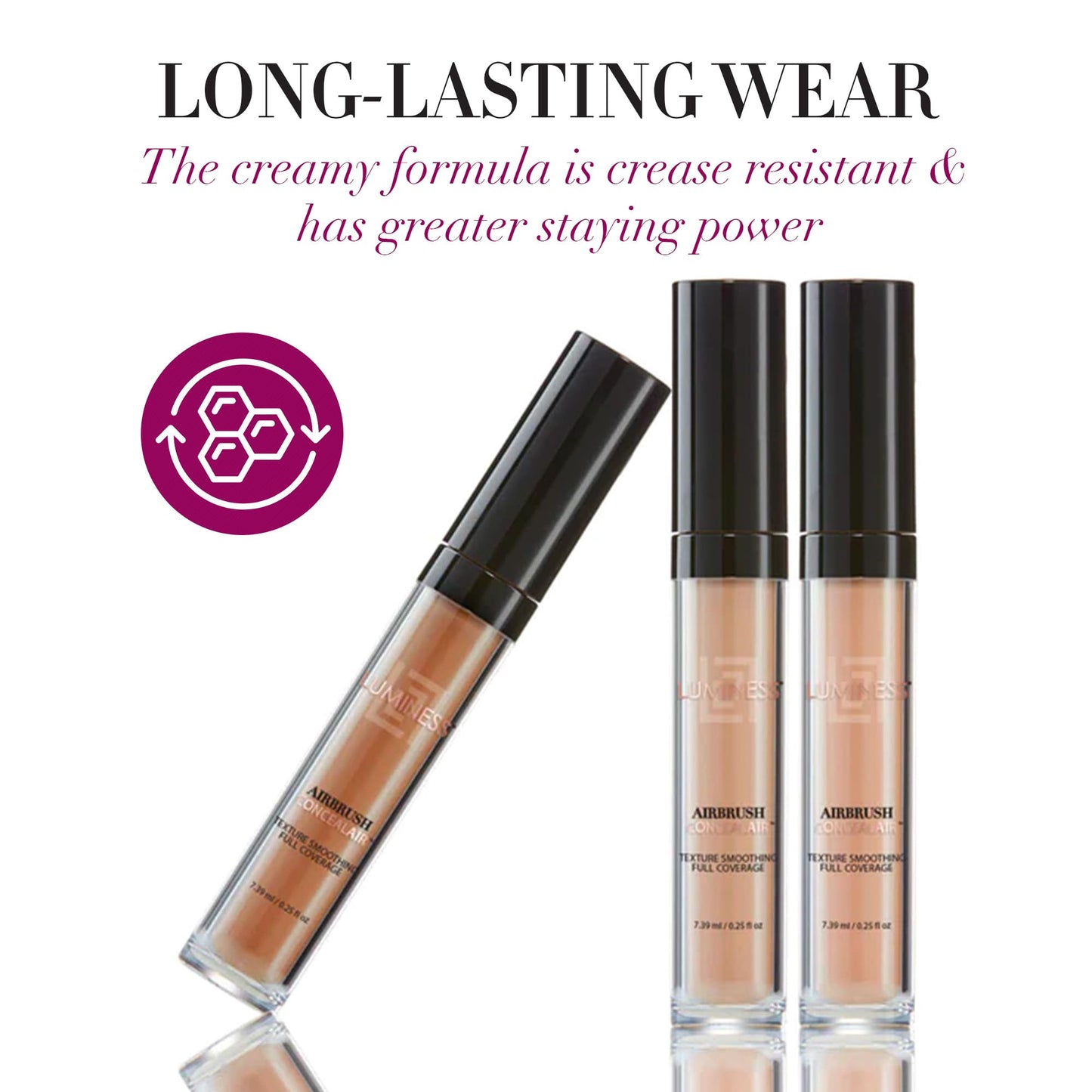 LUMINESS Under Eye Concealer for Dark Circles, ConcealAir (Warm Tan) - Weightless Coverage & Crease-Resistant Makeup Concealer to Even Out Skin Tones Beauty & Personal Care LUMINESS