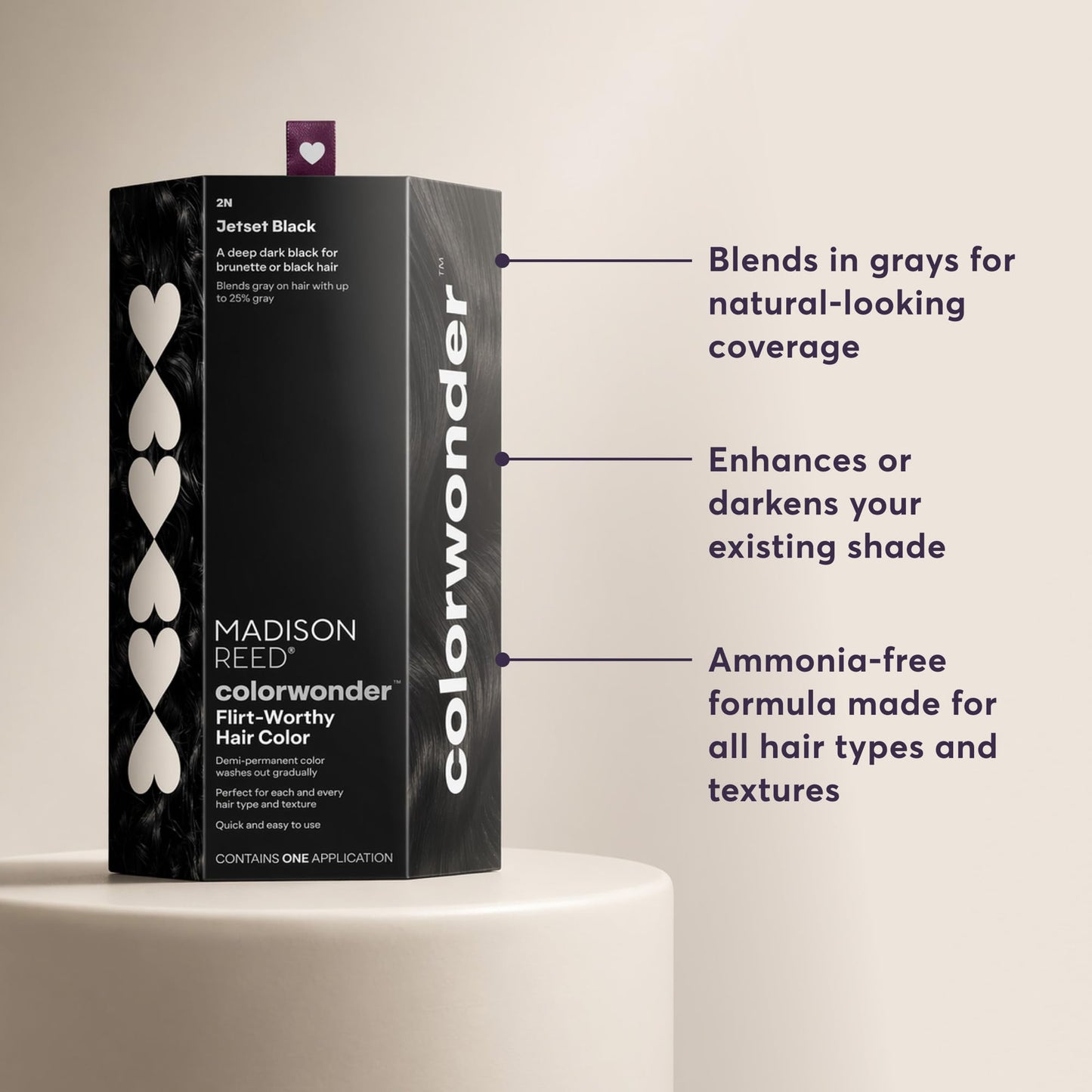 Madison Reed ColorWonder Demi-Permanent Hair Color Kit - 2N Deep Dark Black (Jetset Black) | Blends Up to 25% Gray, Lasts 25 Washes, Ammonia-Free Beauty & Personal Care Madison Reed