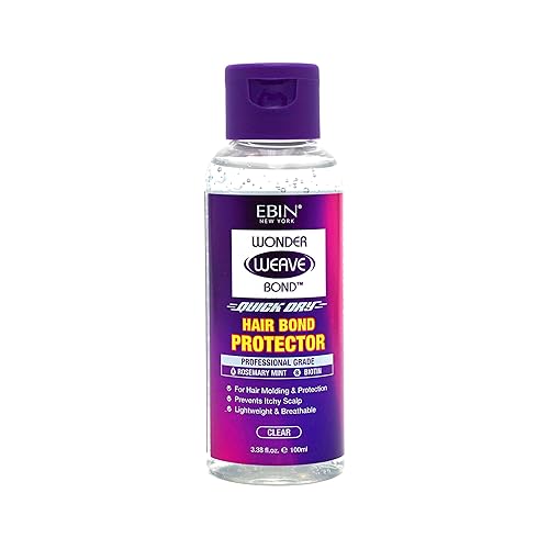 EBIN NEW YORK Wonder Weave Bond Hair Protector (Clear) 3.38 Fl Oz - Quick Dry Protective Shield for Quick Weave - Lightweight, Rosemary Mint & Biotin Beauty & Personal Care EBIN NEW YORK