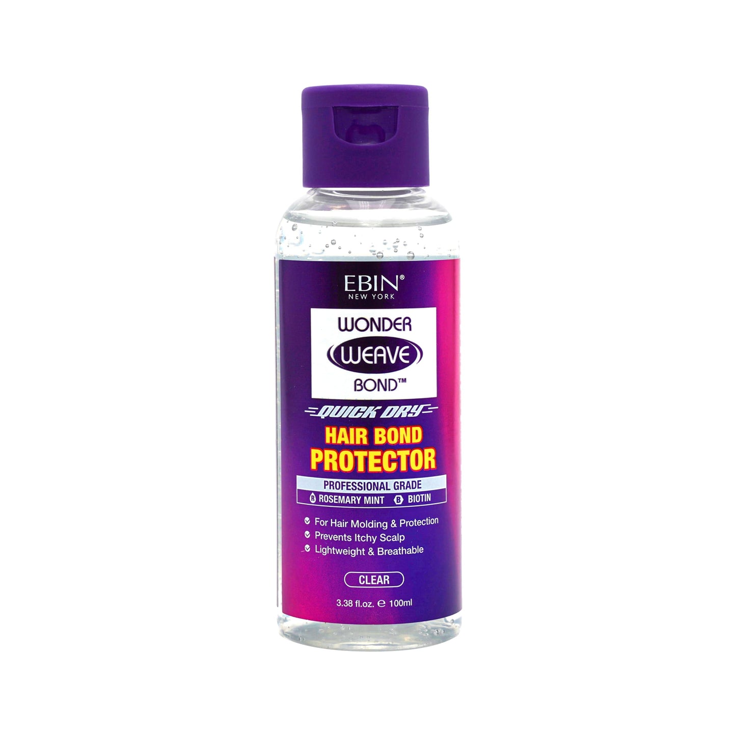 EBIN NEW YORK Wonder Weave Bond Hair Protector (Clear) 3.38 Fl Oz - Quick Dry Protective Shield for Quick Weave - Lightweight, Rosemary Mint & Biotin Beauty & Personal Care EBIN NEW YORK