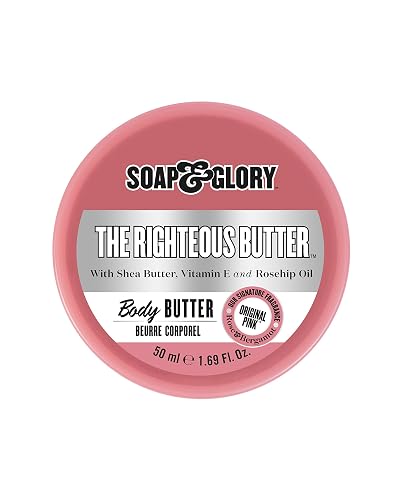 Soap & Glory The Righteous Moisturizing Body Butter - Hydrating Vegan Body Moisturizer for Dry Skin with Shea Butter, Vitamin E & Rosehip Seed Oil Beauty & Personal Care Soap & Glory