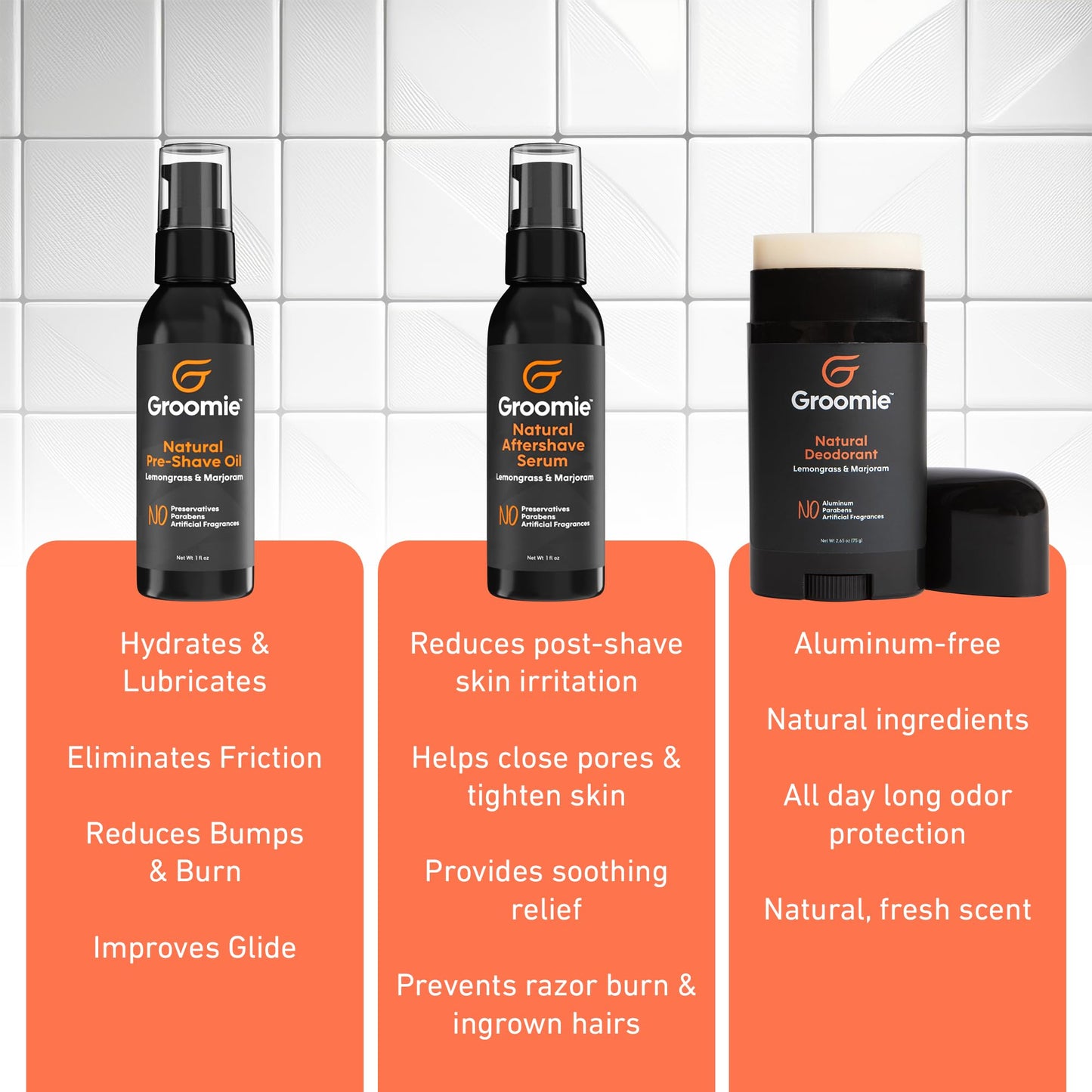 Groomie Crispy AF, Shaving & Grooming Kit for Bald Men - Set Includes BaldiePro Electric Razor, Pre-Shave Oil, Aftershave, Deodorant & Travel Carrying Beauty and Personal Care Groomie