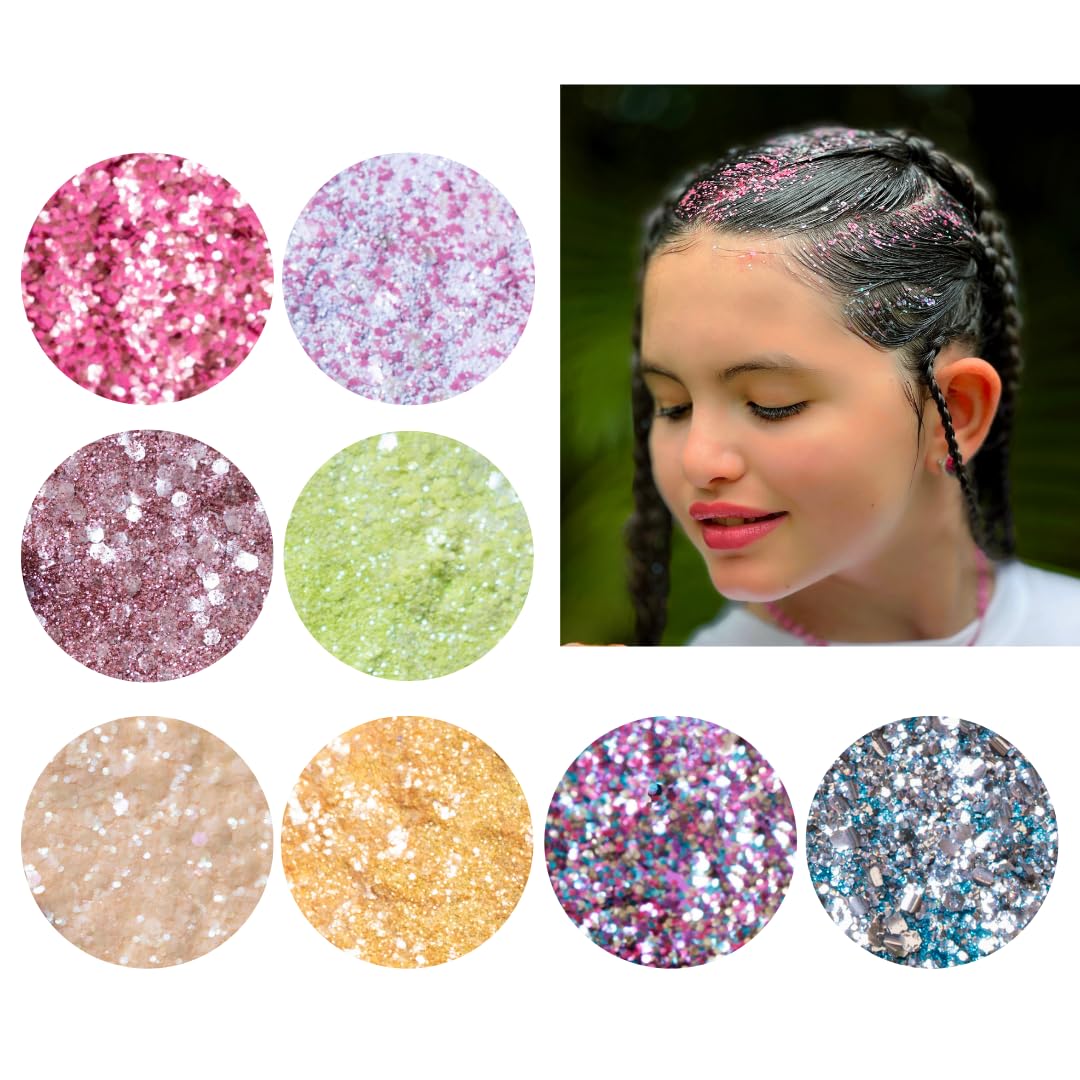 Biodegradable Glitter, 8 Colors, Vegan, for Hair and Body, Safe for Children (Once Upon A Princess) Beauty & Personal Care Great Pretenders