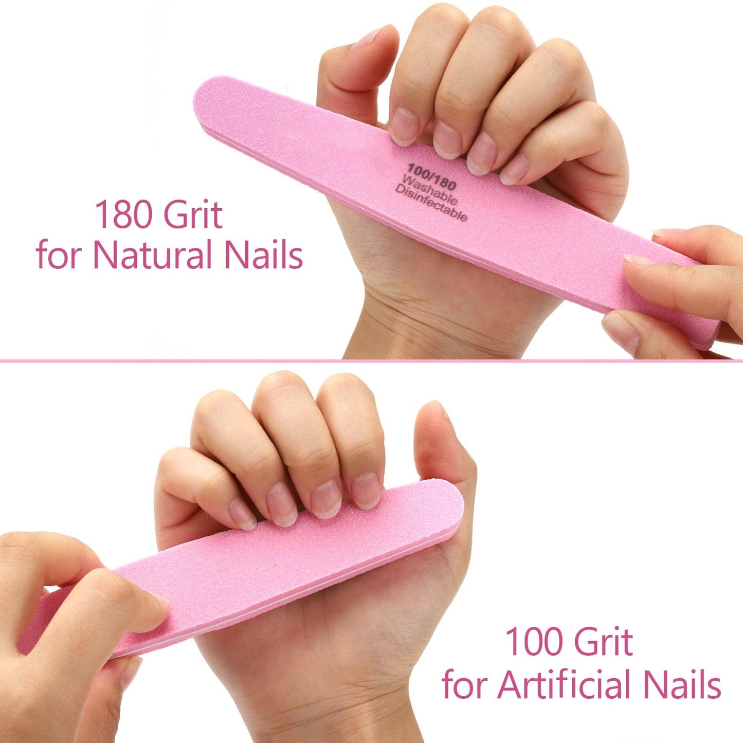 Nail Buffers 20 Pack 100/180 Grit Nail Buffer Block Sponge Buffing Nail File for Acrylic/Natural Nails, Pink Beauty & Personal Care LoveBB