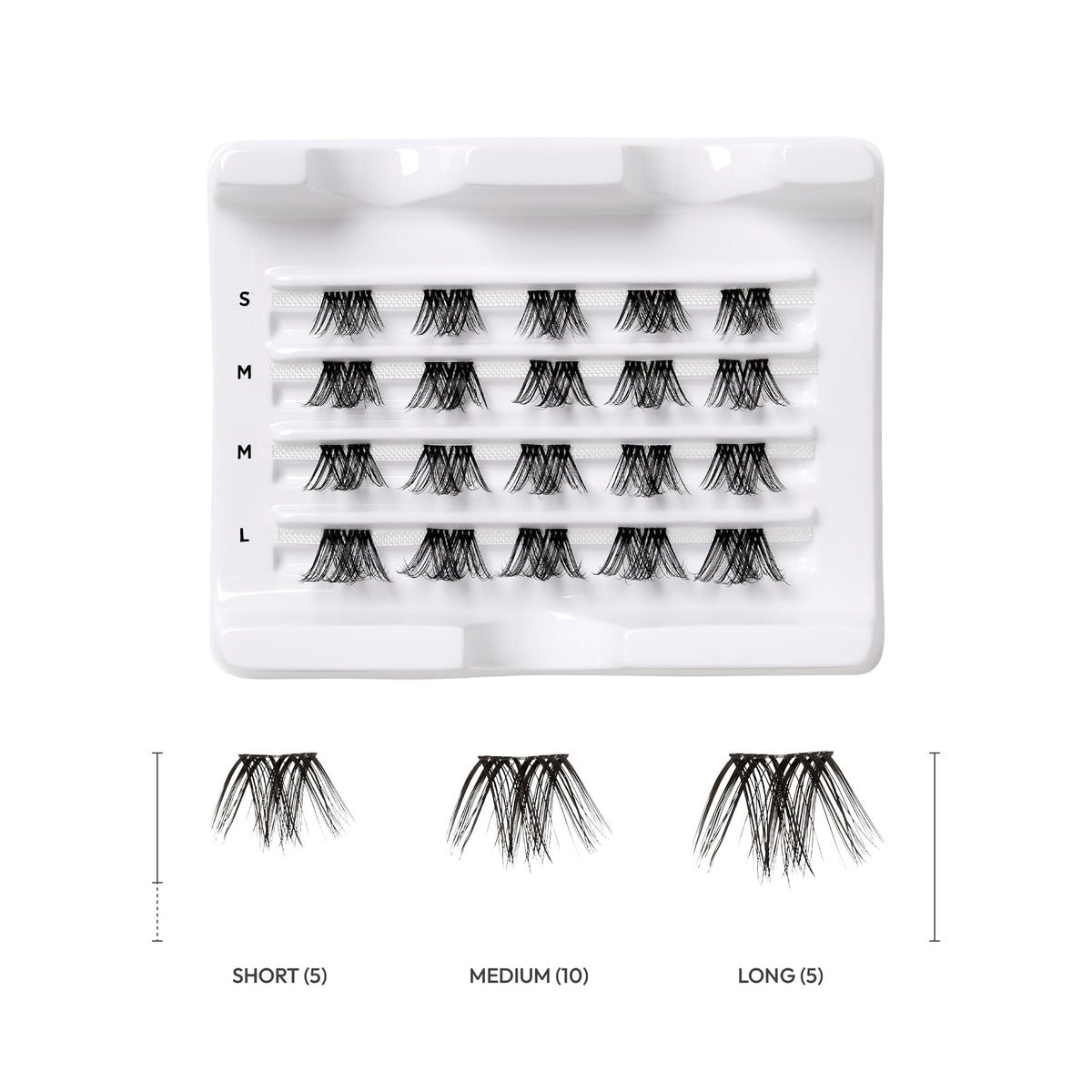 i•ENVY Extended Clear Band Faux Mink Cluster, Ultra Comfort False Eyelashes with Light & Clean Extension Look, Clean Thin Band for Natural Blending