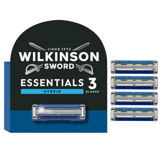 Wilkinson Sword - Extra 3 Essentials Hybrid Disposable Shaver - Men's 3-Blade Shaver - 4 Pack Charger Beauty and Personal Care Wilkinson Sword