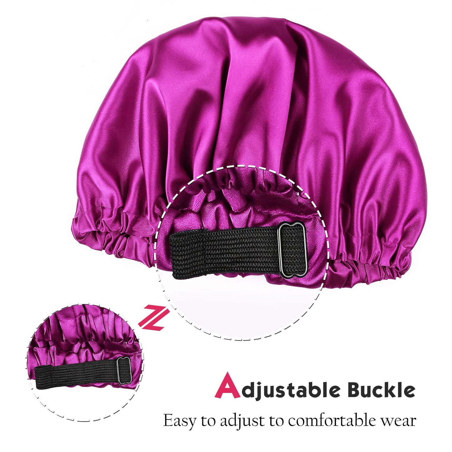 Women’s Silk Bonnet for Curly Hair Sleeping Soft Slouchy Chemo Beanie Fuchsia Beauty and Personal Care Alnorm