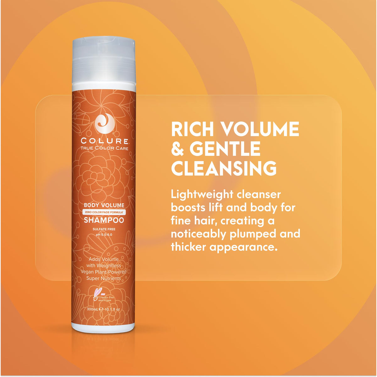 COLURE Body Volume Shampoo, 10 Fl Oz - Volumizing Hair Wash for Fine Thinning Hair, Weightless Sulfate-Free Cleanser