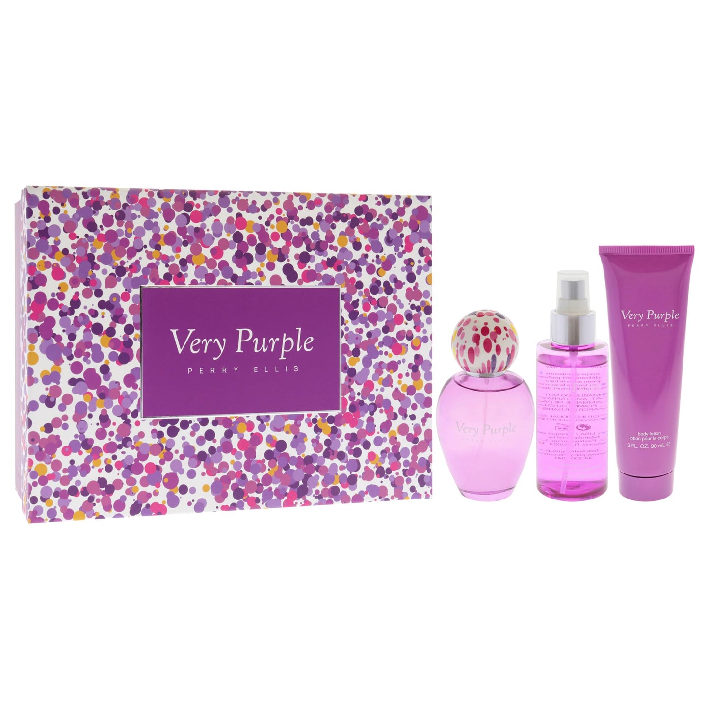 Perry Ellis Very Purple by Perry Ellis for Women - 3 Pc Gift Set 3.4oz EDP Spray, 3oz Body Lotion, 4oz Body Mist Beauty & Personal Care Perry Ellis