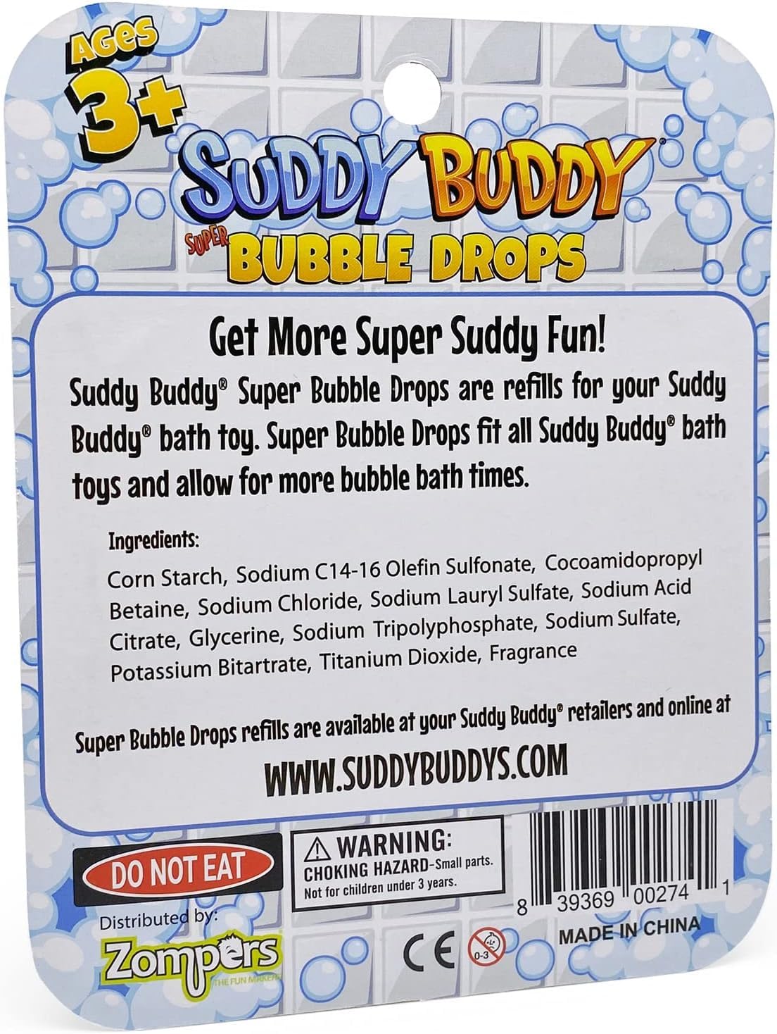 Suddy Buddy® Super Bubble Drop Refills - Fun & Easy Bath Bubbler for Kids Bubble Bath Toys 3+ - Non-Toxic, Hypoallergenic - 9 Count, Long-Lasting Fun Beauty and Personal Care Suddy Buddy