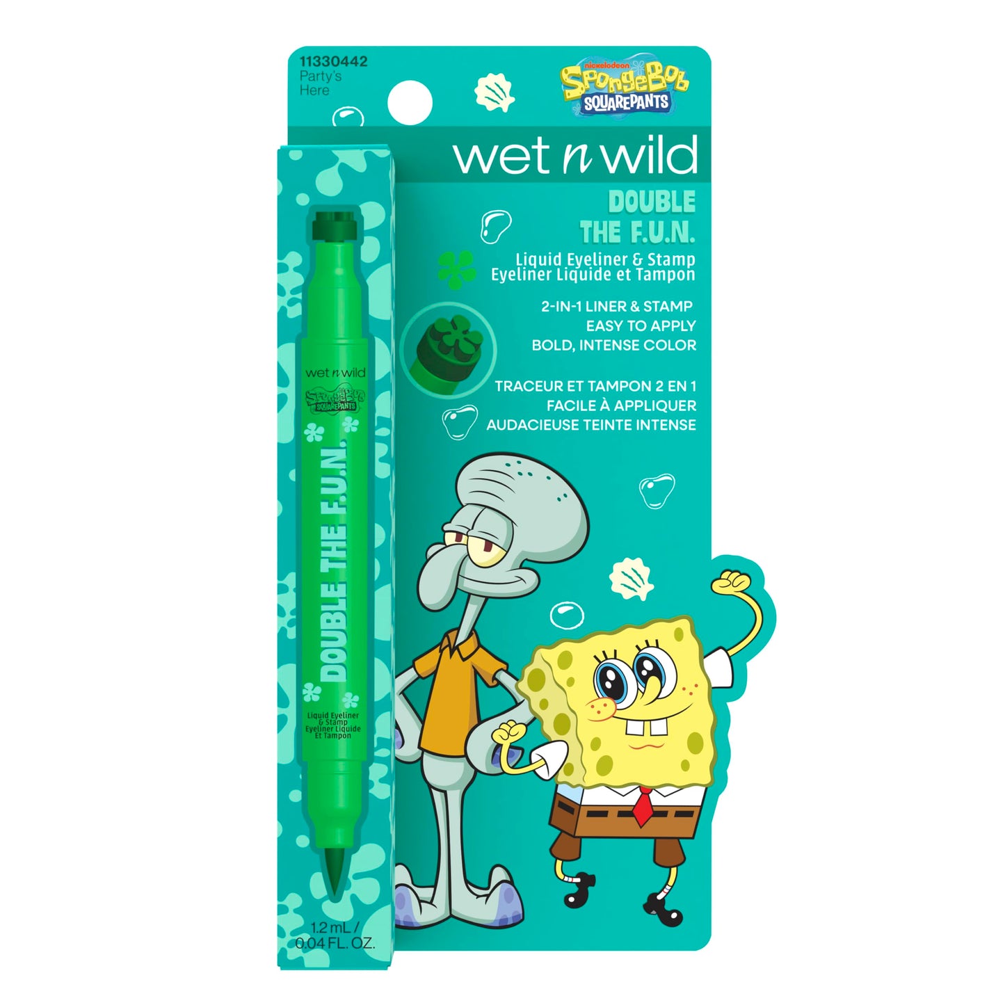 wet n wild Spongebob Double The F.U.N. Liquid Eyeliner & Stamp - Party's Here Beauty & Personal Care wet n wild