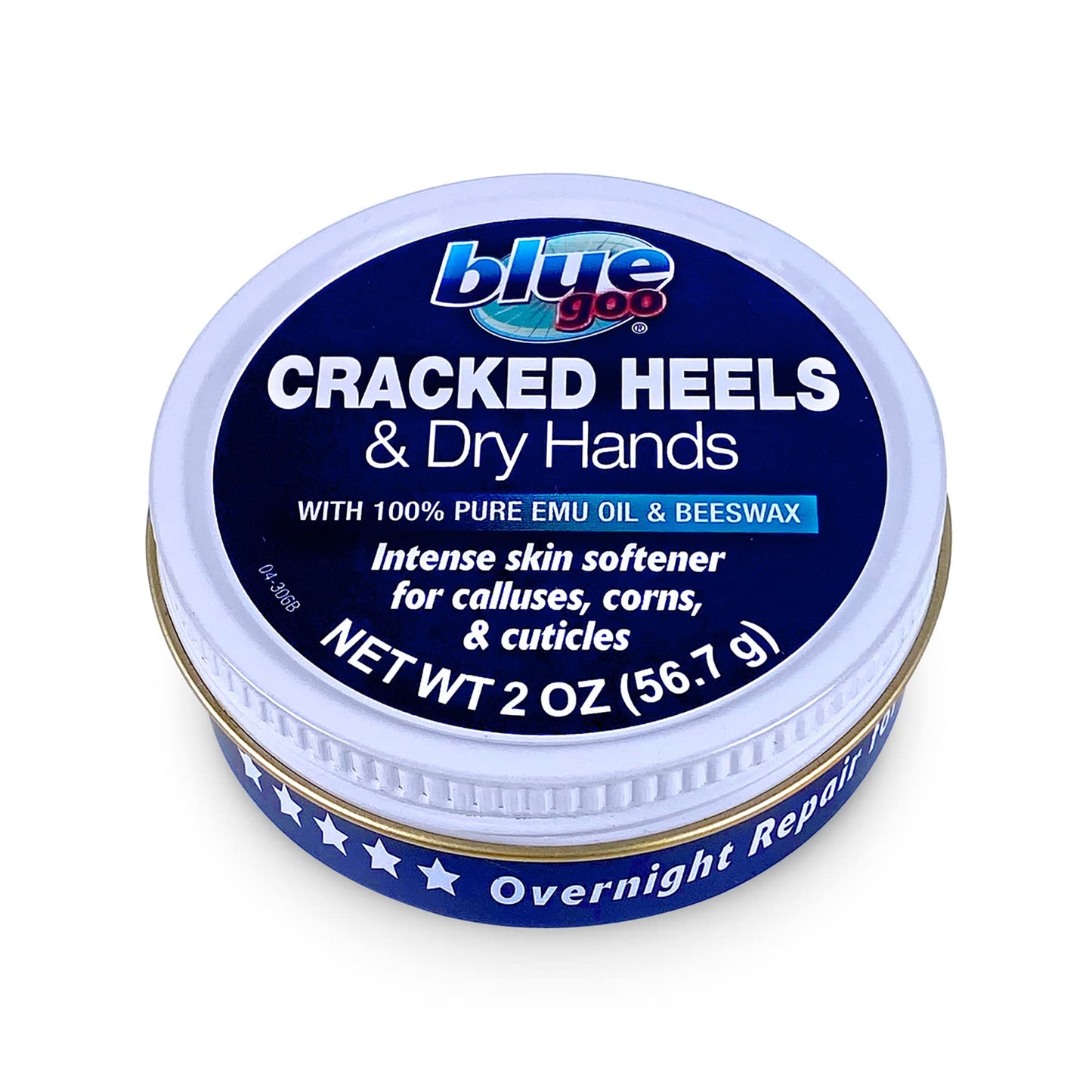 Blue Goo CRACKED HEELS & DRY HANDS Skin Softener for Dry Feet, Hands, Hydrating and Smoothing, Moisturizer, Dryness Relief, 2 Ounce, made with 100% Beauty & Personal Care Blue Goo