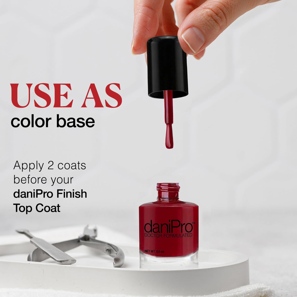 daniPro Doctor Formulated Nail Polish Always Be True - Deep Red Fingernail Polish & Toenail Polish, 0.5 oz with Undecylenic Acid, Biotin & Vitamins Beauty & Personal Care daniPro
