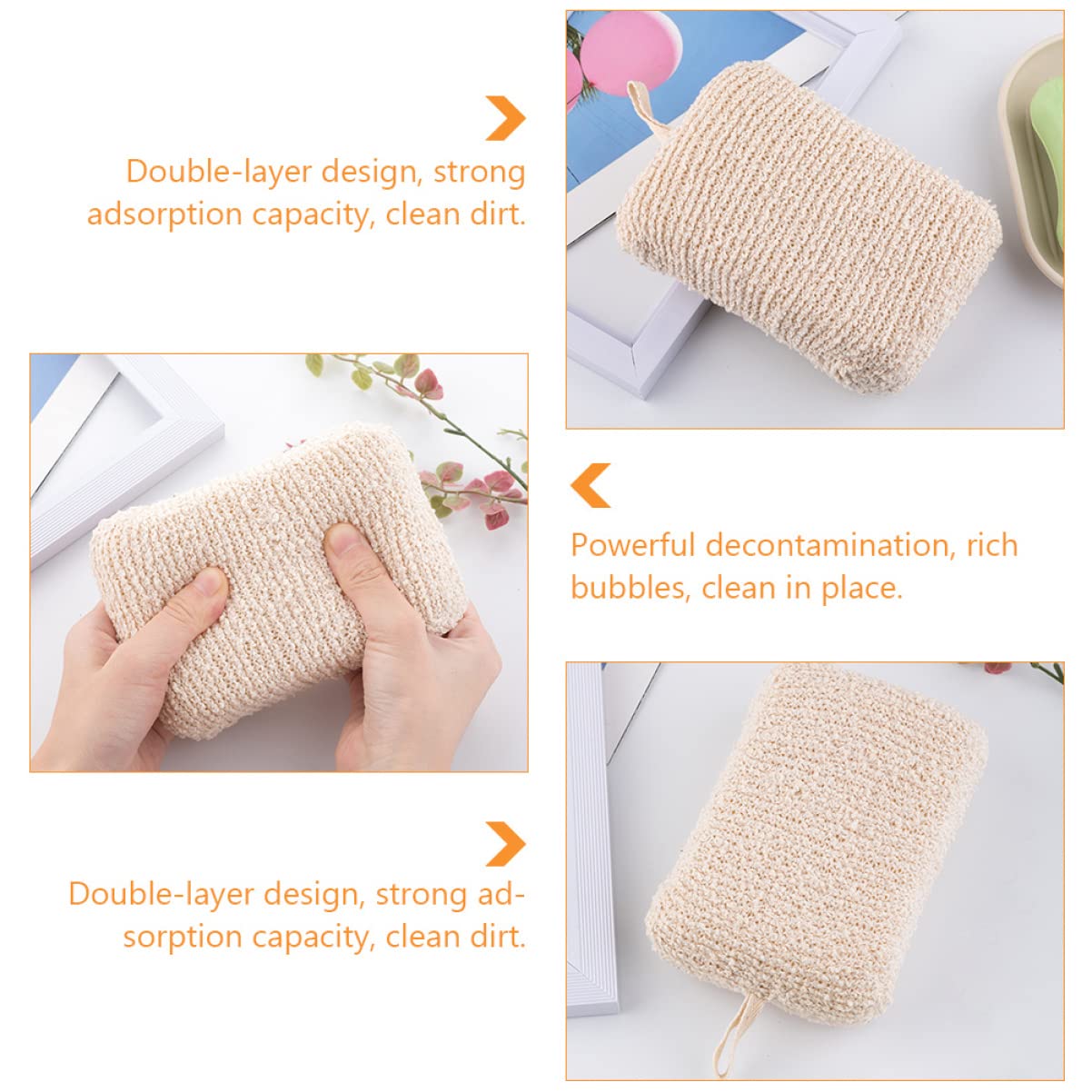 4 Pcs Moisturize The Bath Loufa Puff Scrubber Exfoliating Loofah Sponge Kids Bath Shower Pouf Balls Exfoliating Sponge Shower Loofah Sponge Child Beauty and Personal Care Cabilock