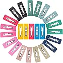 PAGOW 24Pcs Acrylic Metal Snap Hair Clips for Women, Multicolor Rainbow Square Hair Clips, Hair Barrettes Hollow Geometric Hairpins for Women Beauty & Personal Care PAGOW