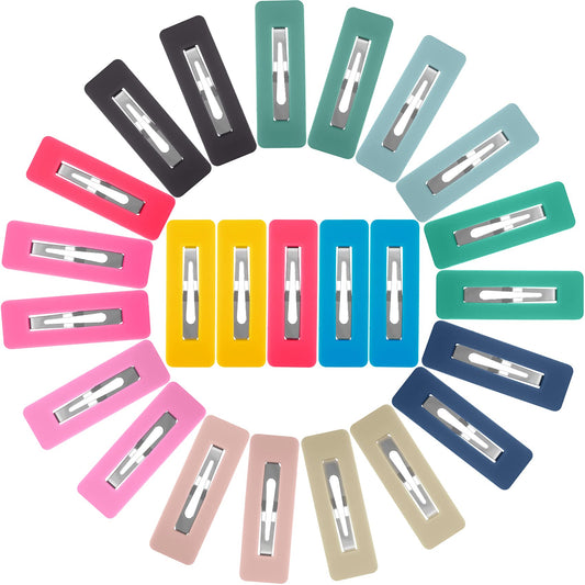 PAGOW 24Pcs Acrylic Metal Snap Hair Clips for Women, Multicolor Rainbow Square Hair Clips, Hair Barrettes Hollow Geometric Hairpins for Women Beauty & Personal Care PAGOW
