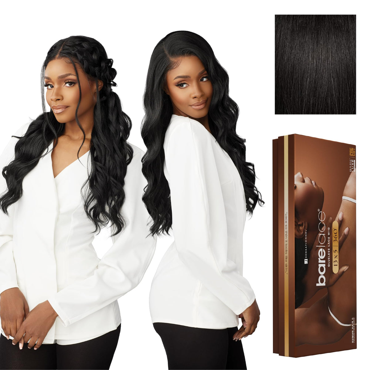 Sensationnel Barelace 13x5 360 LaceWig-Unit 2, 1B OFFBLACK