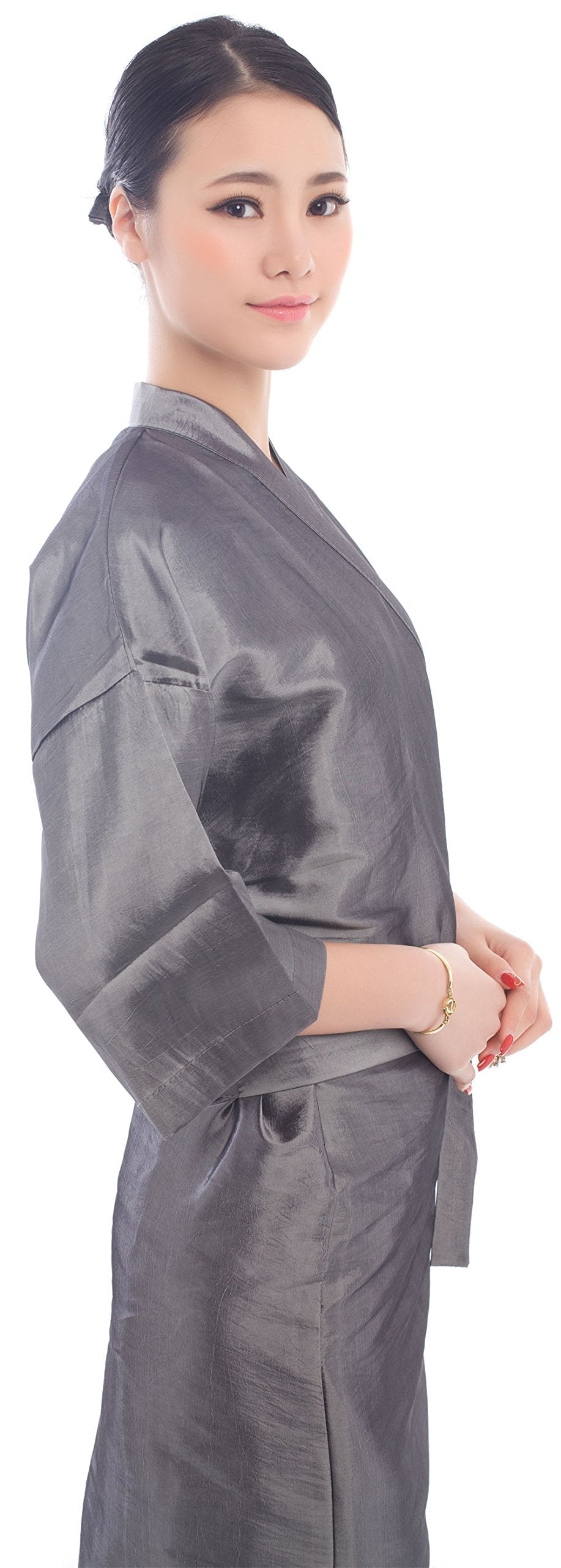 PERFEHAIR Salon Client Gown Robes Cape, Hair Salon Smock for Clients- Kimono Style (Grey) Beauty & Personal Care PERFEHAIR