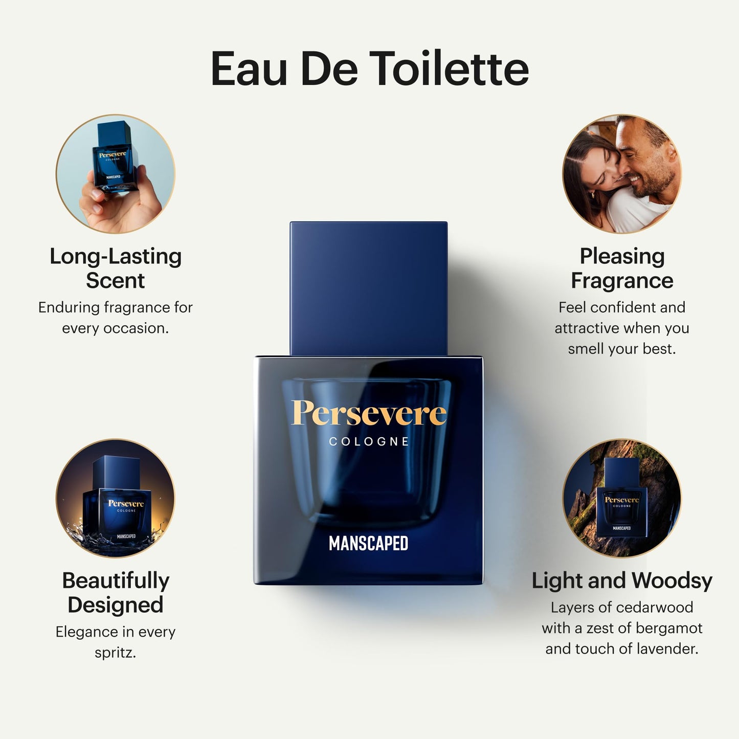 MANSCAPED® Persevere® Cologne, Men's Eau de Toilette Body Spray Light & Woodsy, Paraben-Free, 50ml Beauty & Personal Care MANSCAPED