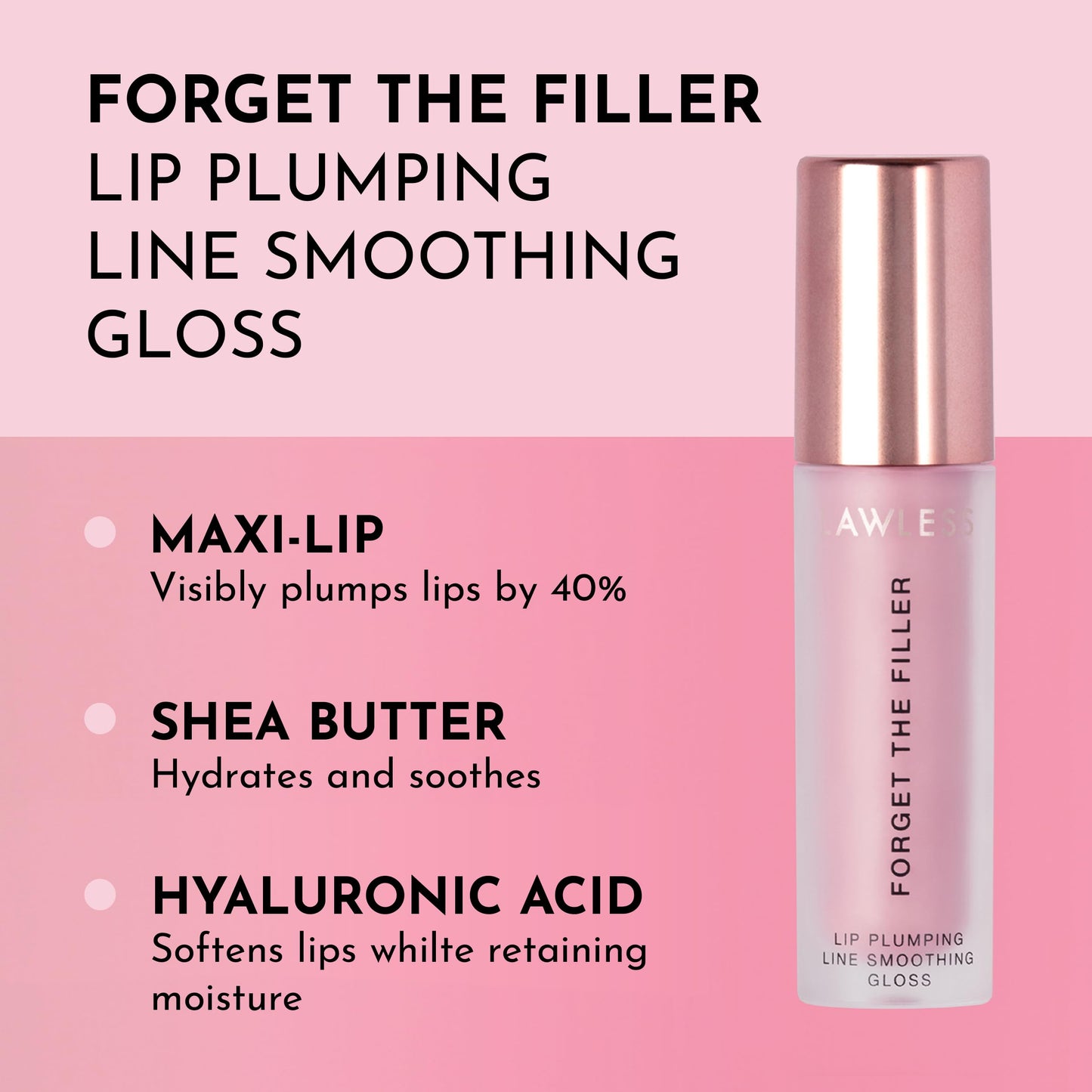 Lawless Women's Forget The Filler Lip Plumper Line Gloss, Lavender Sorbet, Pink, 0.11 Fl Oz (Pack of 1) Beauty & Personal Care LAWLESS Beauty