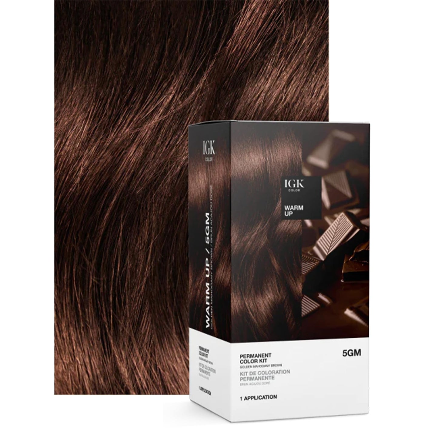 IGK Permanent Hair Color Kit | 5GM Warm Up - Golden Mahogany Brown | 100% Gray Color Coverage + Strengthen + Shine | Ammonia Free Beauty & Personal Care IGK