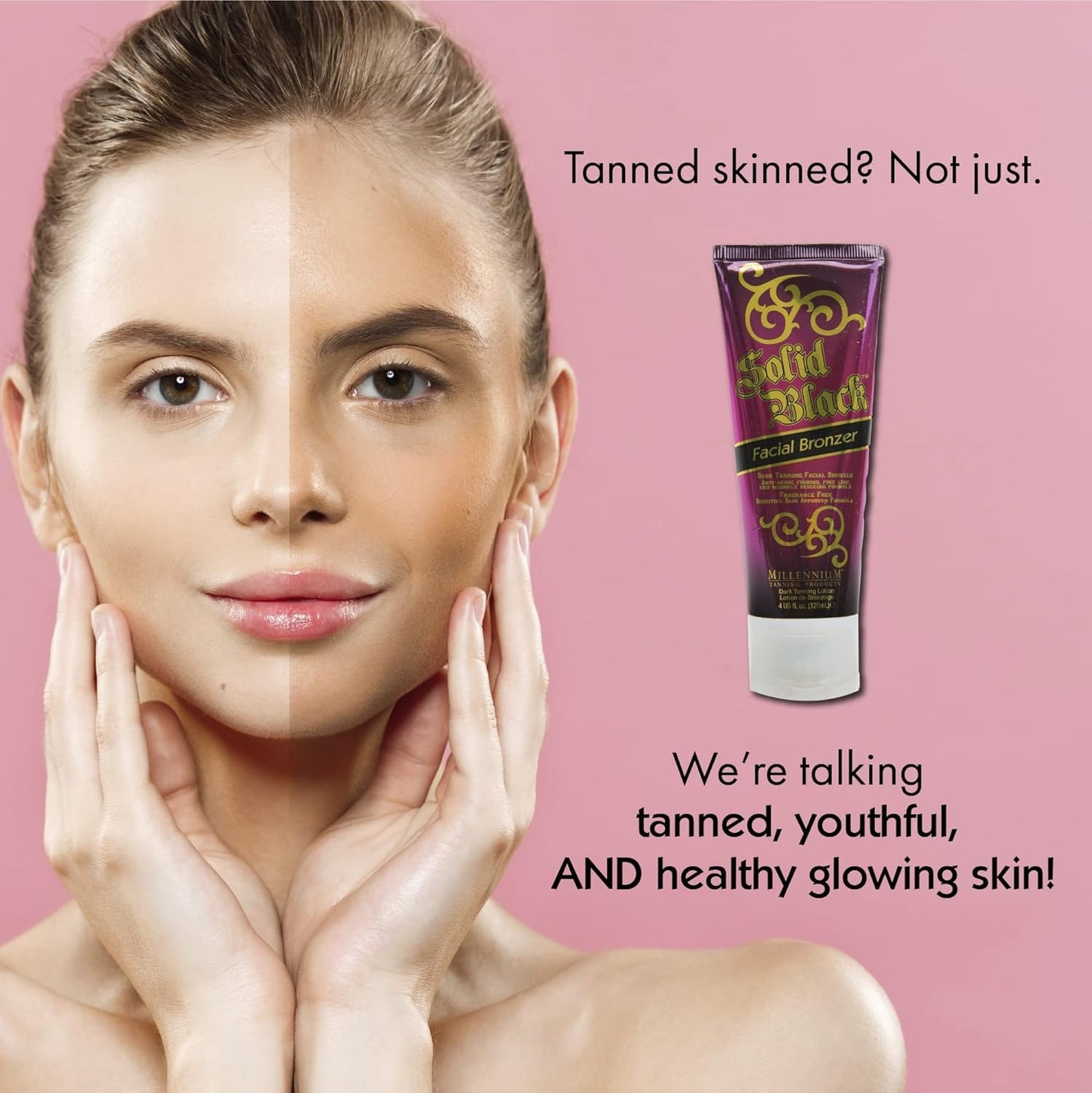 Millennium Tanning Solid Black Facial Bronzer, Skin-Firming Tanning Lotion for Face, 4 ounces Beauty & Personal Care Millennium Tanning