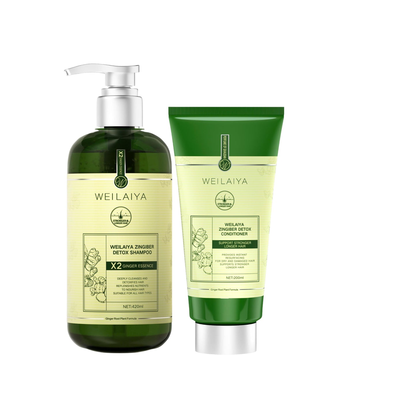 WEILAIYA LUXURY ZINGIBER DETOX SHAMPOO/CONDITIONER Beauty & Personal Care Weilaiya