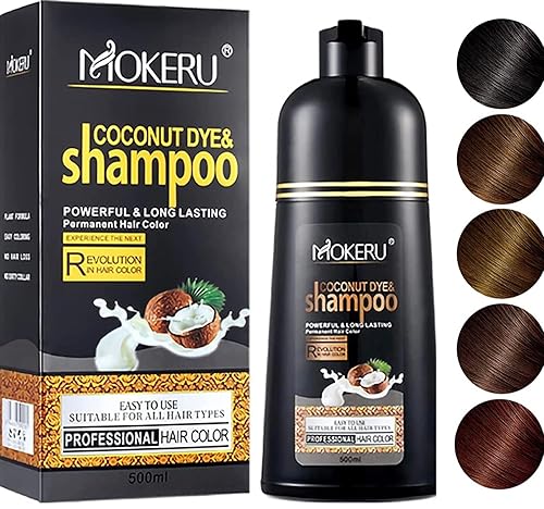 Maani MOKERU Professional Argan COCONUT Oil Hair Dye Color Shampoo 500 ML: Instant Fast Acting Long Lasting for Gray Magic Colors in Minutes-Long Beauty & Personal Care Maani