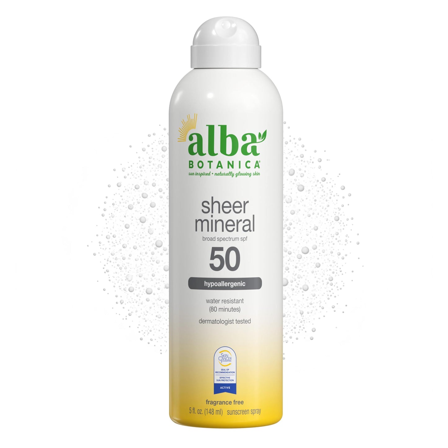 Alba Botanica Sheer Mineral Sunscreen Spray, SPF 50, Fragrance-Free Broad Spectrum, Water Resistant and Biodegradable, 5 fl. Oz. Bottle Beauty & Personal Care Alba Botanica