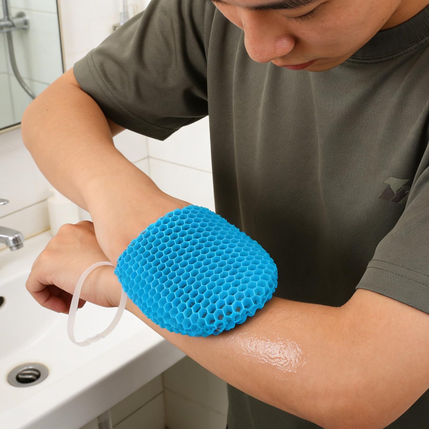 TOVINANNA Honeycomb Exfoliating Glove for Shower, Tpu Body Scrub Mitt for Deep Cleansing & Dead Skin Removal, Flexible Bath Mitt for Smooth Skin, Spa Beauty and Personal Care TOVINANNA