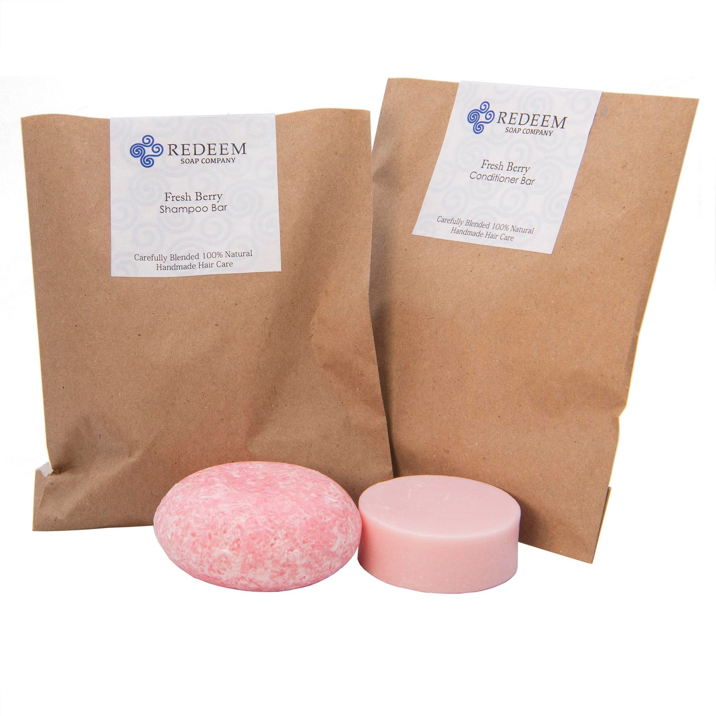 Redeem Soap Company Fresh Berry Shampoo & Conditioner Bar Set - Made in USA - 3oz Shampoo + 1oz Conditioner - Zero Waste, Plastic-Free, SLS & Paraben Beauty & Personal Care Redeem Soap Company