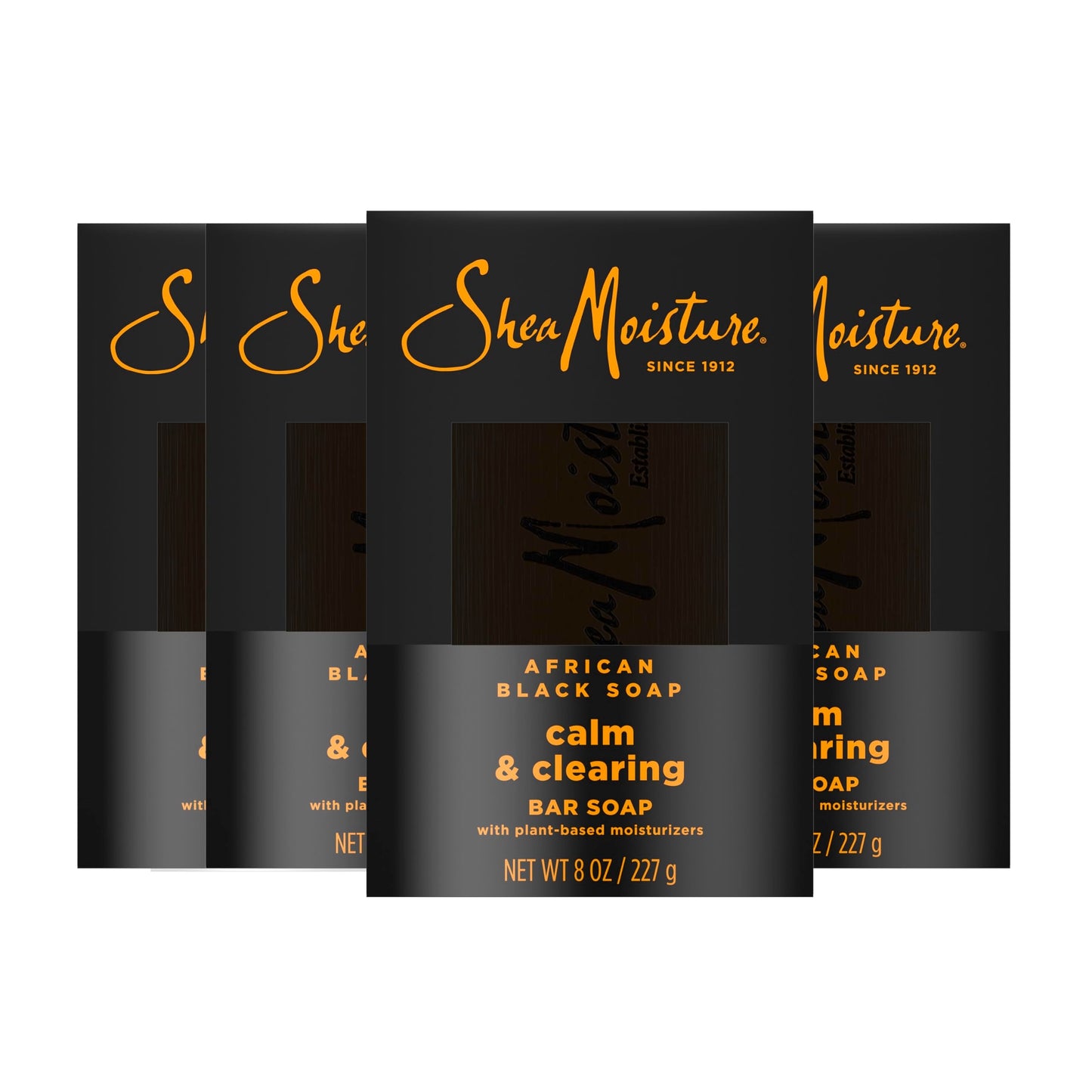 SheaMoisture Bar soap African Black Soap 4 count Soothe and Clarify Skin Soothing and Clarifying bar soap with 24h shea moisture nutrients Beauty & Personal Care Shea Moisture