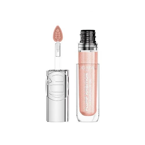 L'Oreal Paris Plump Ambition Hyaluron Lip Oil Shimmer, 24 HR Lip Gloss with Hyaluronic Acid, Volumizing Formula with Glass-Like Shine, Quartz Lights Beauty & Personal Care L'Oreal Paris