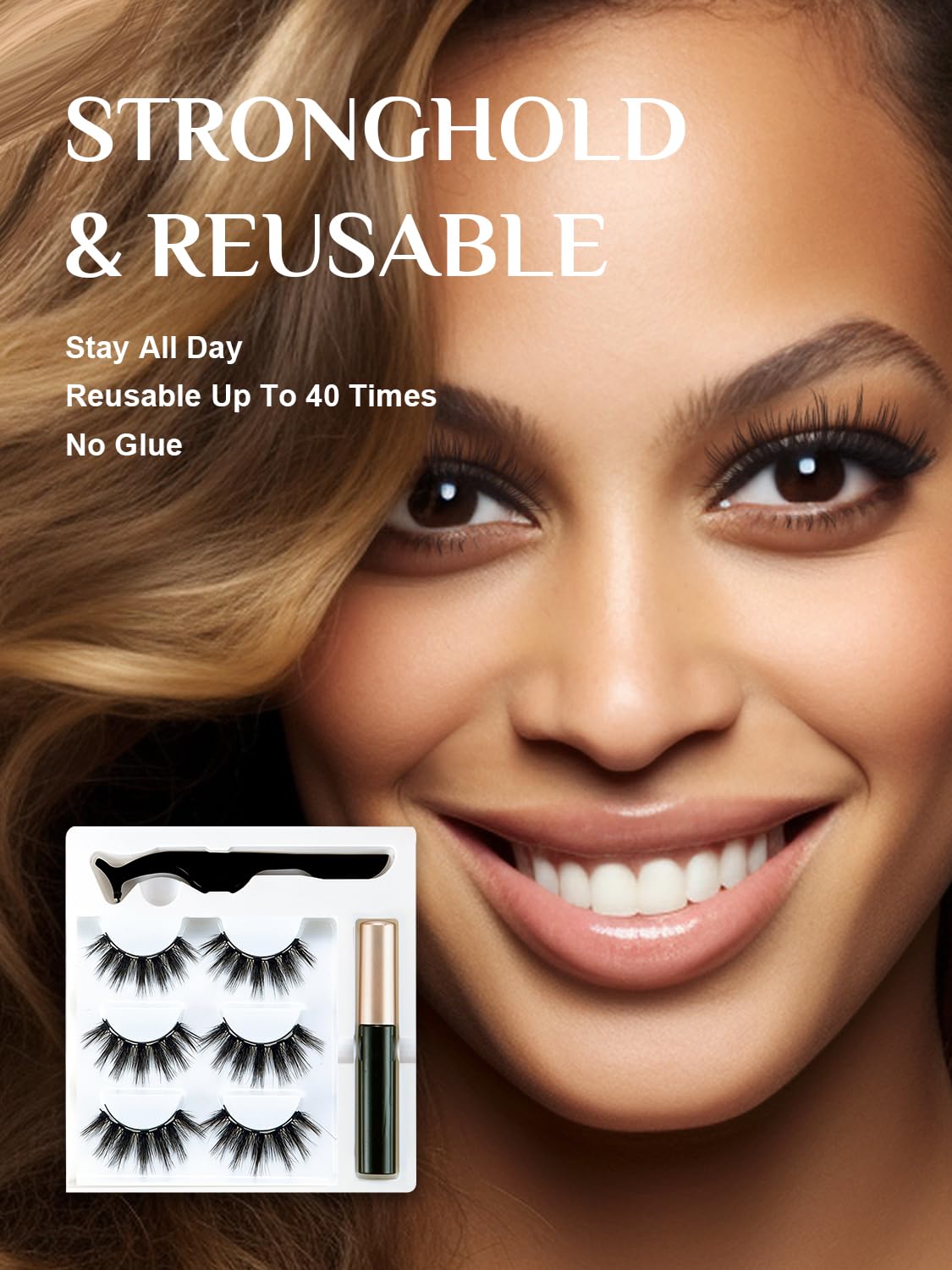 Sikkis Magnetic Eyelashes with Eyeliner - Magnetic Eyeliner and Lashes Kit, 5D Faux Mink Lashes,Eyelashes Long Reusable False Lashes (3 Pairs) Beauty & Personal Care Sikkis