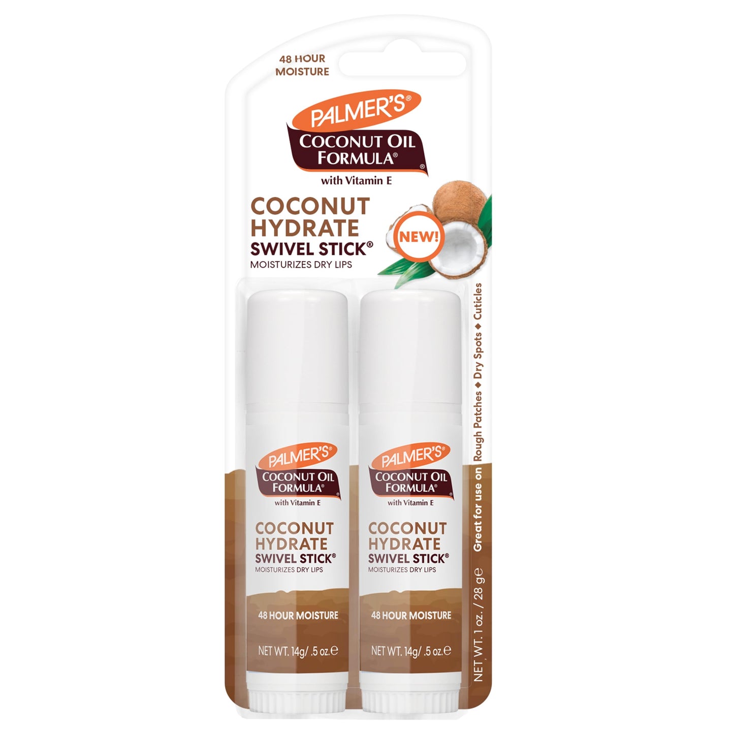 Palmer's Coconut Oil Formula Moisturizing Swivel Stick with Vitamin E, Lip Balm, Face & Body Moisturizer Stick, Ideal for Treating Dry Skin Patches Beauty & Personal Care Palmer's