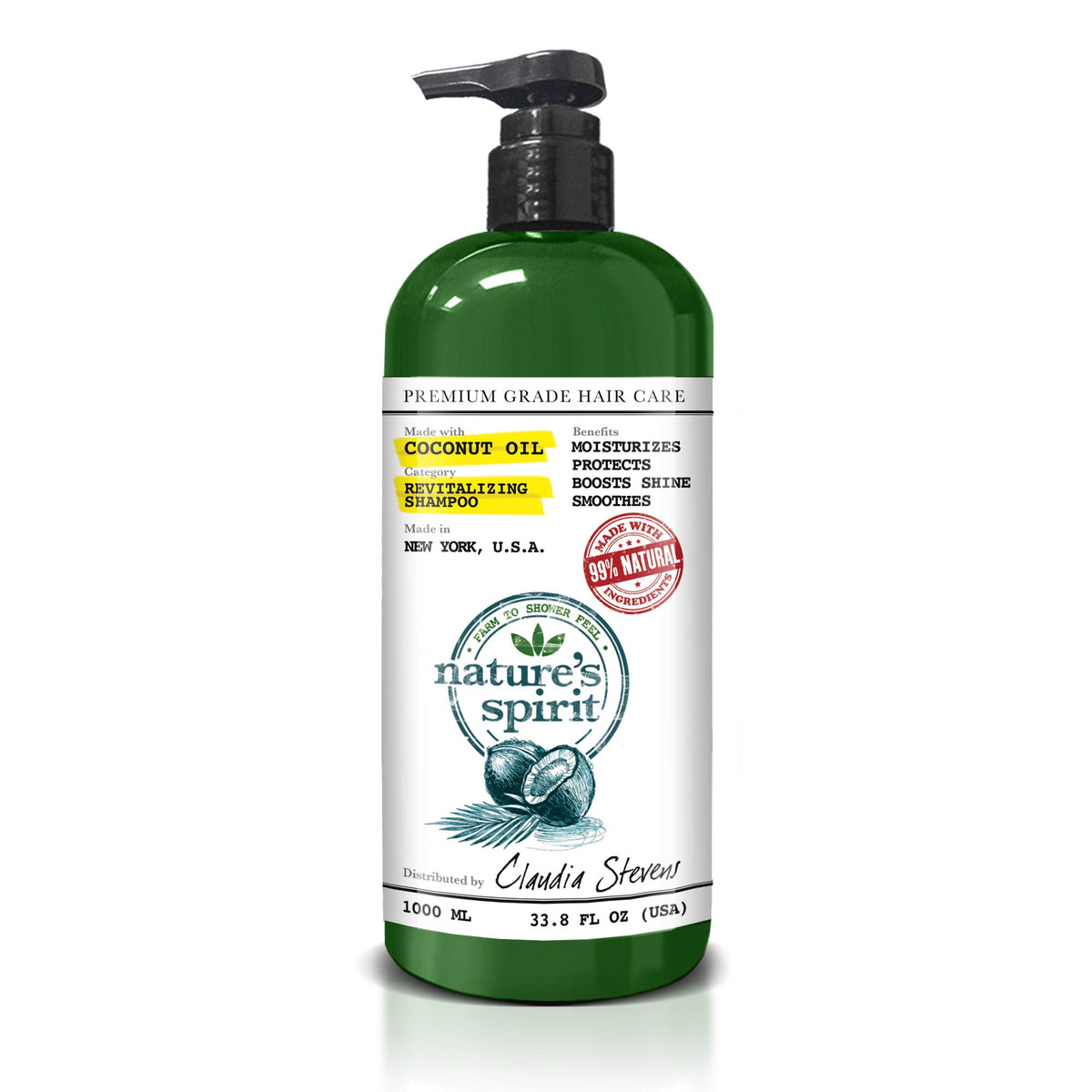 Nature's Spirit Coconut Shampoo 33 oz. - coconut milk shampoo, nourishing shampoo, coconut oil shampoo, coconut cream hair, milk shampoo, coconut