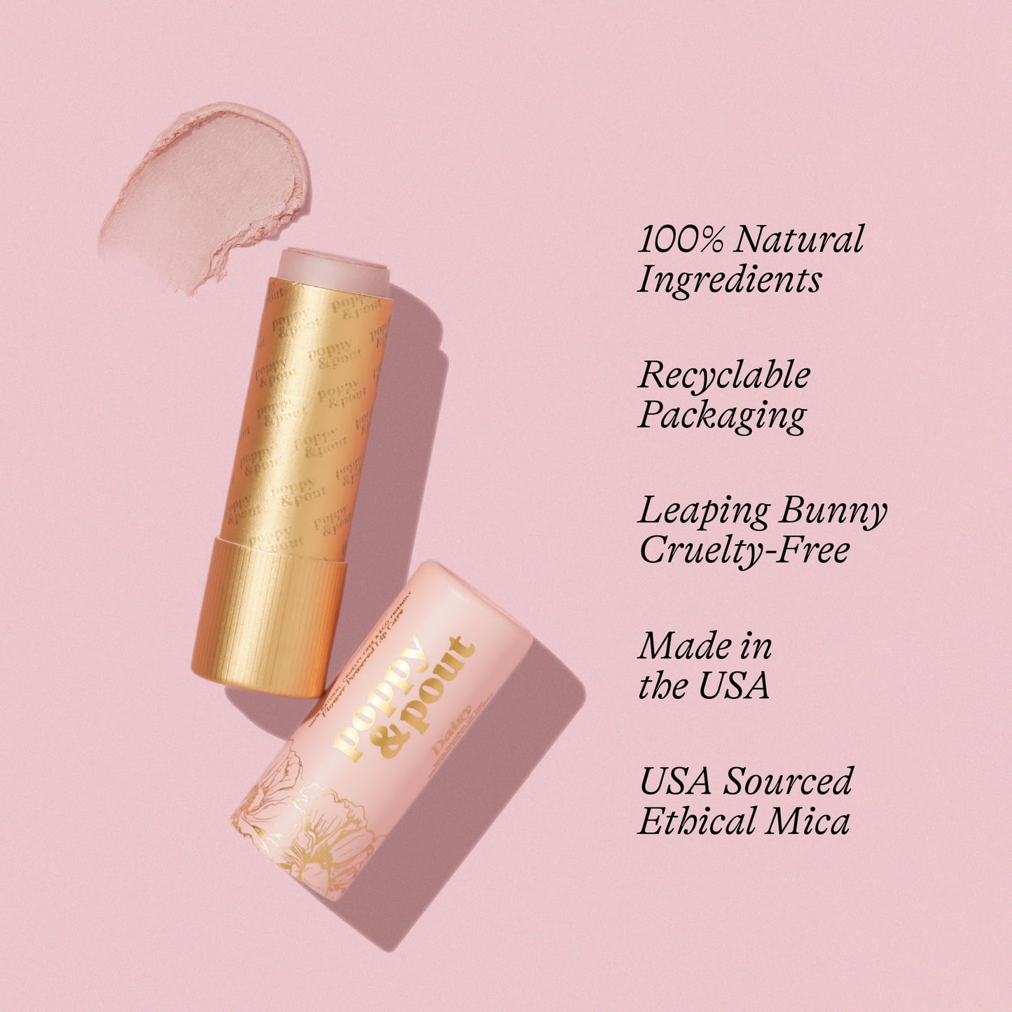 Poppy & Pout All Natural Lip Tint, Cardboard Tube, Hand-Filled, Beeswax, Vitamin E, Coconut Oil, Cruelty Free, All-Natural Shades (Daisy) Beauty and Personal Care Poppy & Pout