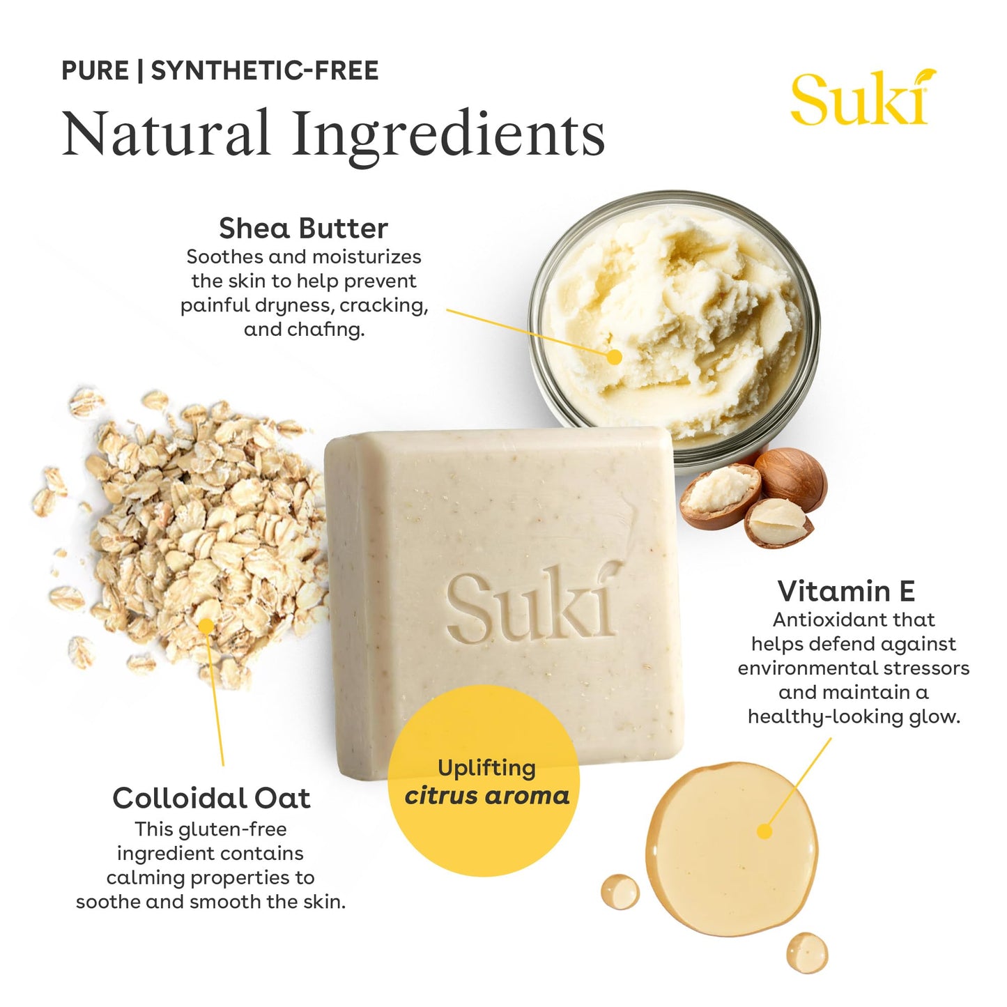 Suki Sensitive Skin Bar Soap for Women, Men, Teens Dry or Acne Prone Face & Body - Hypoallergenic Soap for Sensitive Skin, Cleansing Moisturizing Beauty & Personal Care Suki