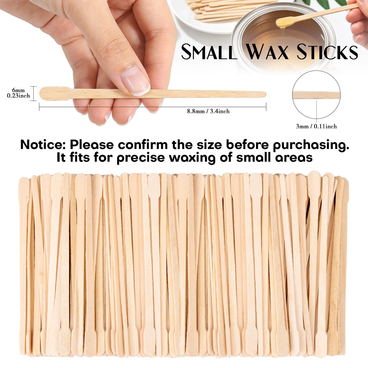 RAQEHO 200Pcs Eyebrow Wax Sticks - Small Wooden Waxing Sticks Wooden Wax Applicator for Nose Eyebrows Lips Hair Removal Waxing Essentials Mini Craft Beauty and Personal Care RAQEHO