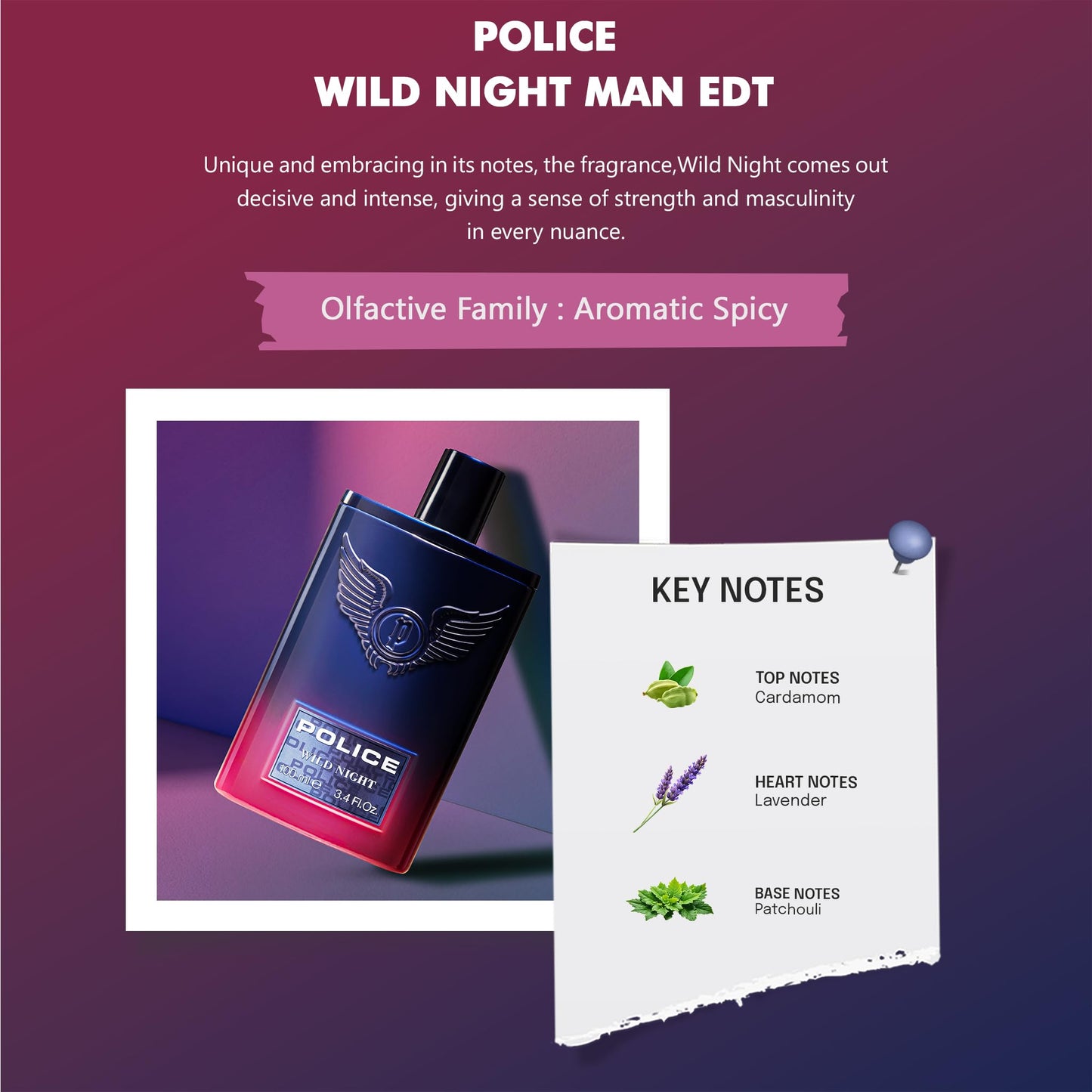 Police Contemporary Wild Night For Man Eau de Toilette 100 ml Spray Beauty & Personal Care Police