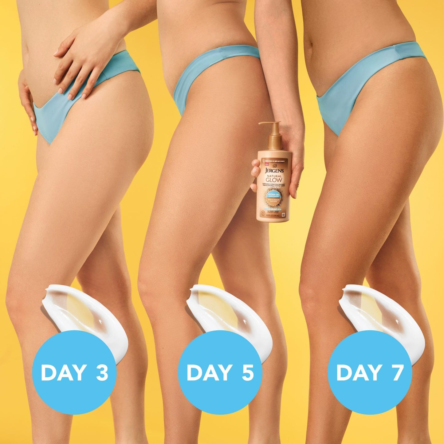 Jergens Natural Glow Hydra Gel Moisturizer, Gradual Tanning Lotion with Hyaluronic Acid, Hydrating Tanning Gel, Fragrance-Free Self Tanner, Fair Beauty and Personal Care Jergens