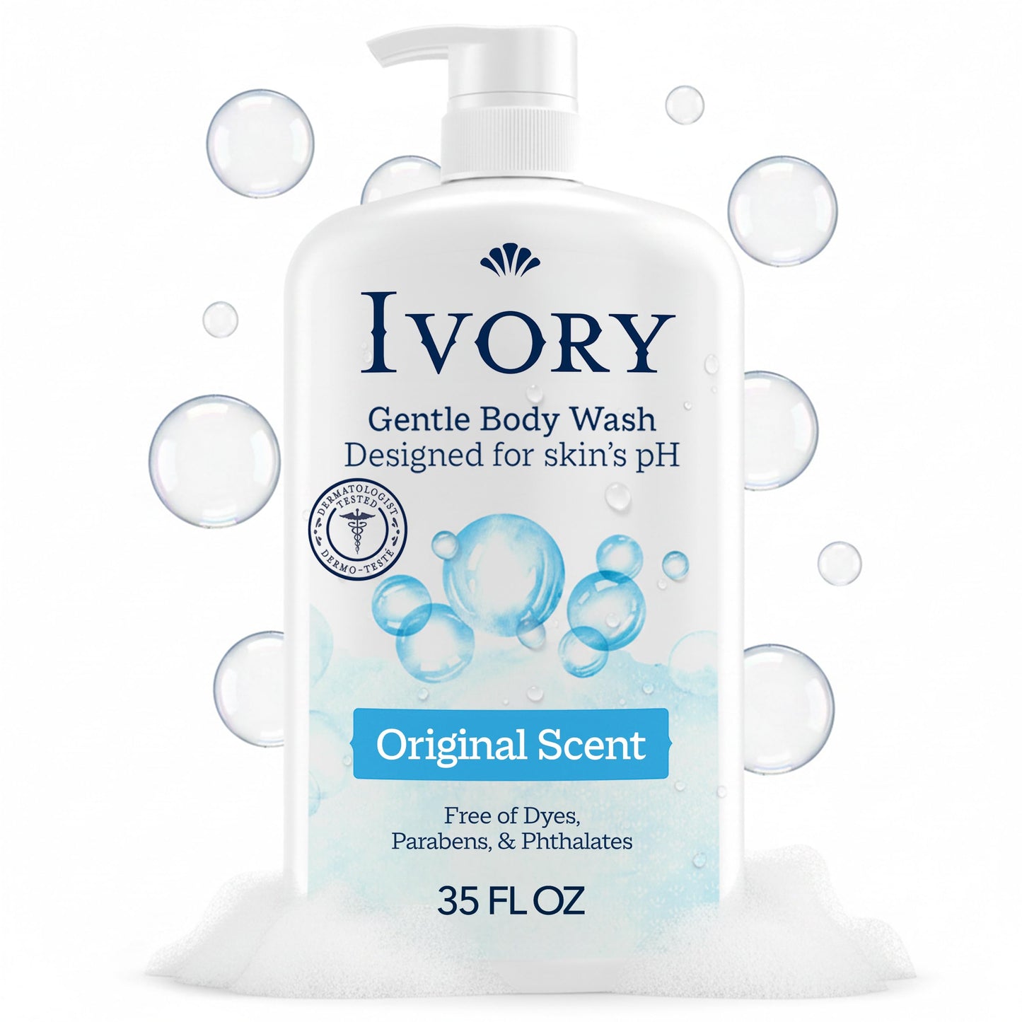 Ivory Body Wash, Designed for the Whole Family, Gentle Formula, Free of Dyes Heavy Perfumes Parabens Phthalates & Silicones, for Sensitive Skin Beauty & Personal Care IVORY